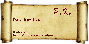 Pap Karina névjegykártya