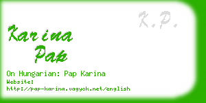 karina pap business card